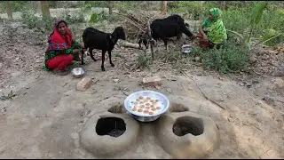 Two Beautiful  Village Women Milking Goat By Hand & Cake Recipe For Kid || Delicious Village Food