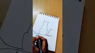 Cat Silhouette | Simple art #silhouette #catart #colourpalettestudio