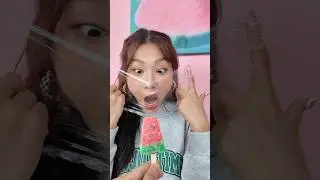 Eating Ice Cream Through Plastic Wrap Challenge #funny #shorts