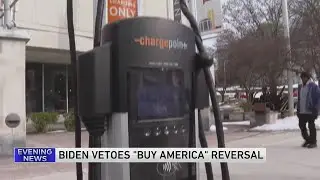 Biden vetoes GOP measure that aimed to block White House policy on foreign content in EV chargers