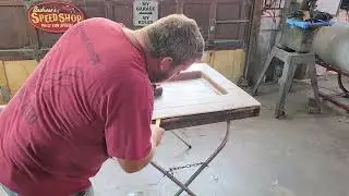 Carbon fiber belly pan mold being pulled from its plug. 