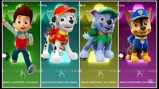 PAW PATROL - Ryder 🆚 Marshall 🆚 Rocky 🆚 Chase 🎶 Tiles hop EDM RUSH