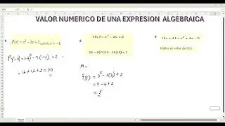 VALOR NUMERICO   : ALGEBRA I
