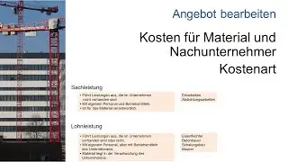 Kostenart Material und Nachunternehmer - Baufirma | Baustelle - Baubetrieb