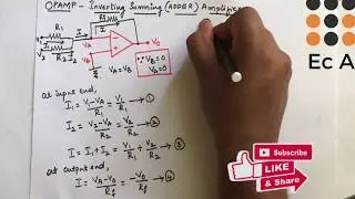 #37 OPAMP as inverting summing Amplifier | inverting adder || EC Academy
