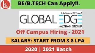 GlobalEdge Off Campus Drive | Software Analyst | Test Location: Online | 2021 | Fresher Jobs