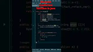 Binomial Coefficient Function in java, #javaforbeginners #javaprogramming #java #function