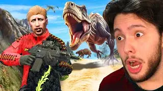 Tentando SOBREVIVER A UM DINOSSAURO no GTA RP!!