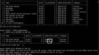 Between Operator in SQL | MySQL Tutorial for Beginners in Hindi