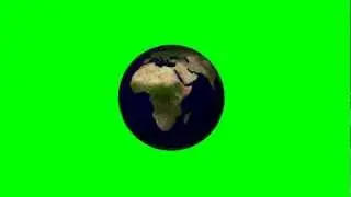 planet earth in rotation - green screen - free use
