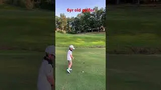6yr old golfer Caleb Wood hitting his approach shot. #shorts #golf ##tiger #short