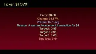 Stock Alerts | Oct 24, 2025 | TOVX, DVLT
