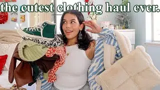 an extremely *cute & aesthetic* clothing haul try-on