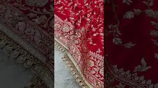 Title: Bridal Red Banarasi Zardozi Saree with Dupatta | Naaz Creation