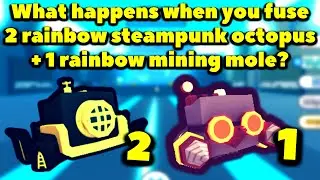 What happens when you fuse 2 rainbow steampunk octopus and 1 rainbow mining mole? (Pet Simulator X)