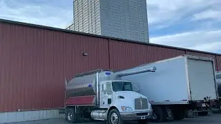 Hauling feed with the smallest bulk truck ever!!