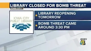 Iowa City Public Library closes earlier due to bomb threat