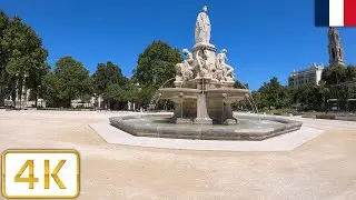 Place des Ar&egrave;nes in N&icirc;mes, France | Summer 2021【4K】