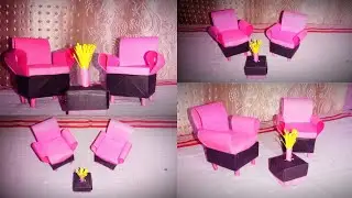 How To Make A Paper Sofa/ DIY- Miniature Sofa / Paper Craft Easy Idea💡