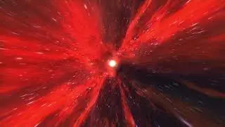 Red hyperspace worm hole tunnel loop space vortex