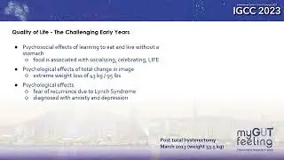 IGCC 2023 - Patient Advocacy Group Story - Teresa Tiano of My Gut Feeling (Canada)