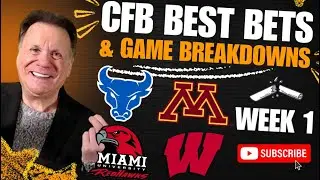 Thursday College Football Picks | Buffalo vs Minnesota | Miami OH vs Wisconsin | CFB Week 1 Bets