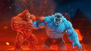 ICE HULK vs FIRE KING KONG | Epic Battle at the Volcano Crater