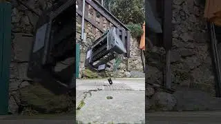 HP printer durability test: 5 meter drop experiment.