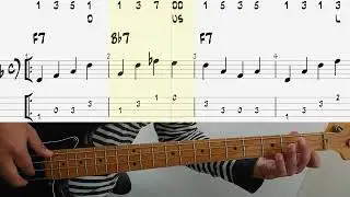 Best Walking Bass Lines - Jazz Blues in F + tabs No. 1 #bass #jazz #tutorial #walkingbass #bassline