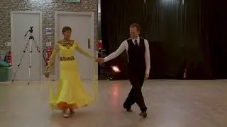 James Prouton and Hilary Warren dancing the Foxtrot Halloween Social 2017