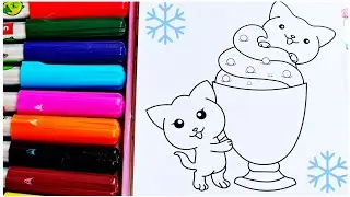 &ldquo;Cute Kitty Dessert Coloring Fun!&rdquo;|coloring book for kids