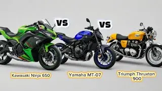 Kawasaki Ninja 650 vs Yamaha MT-07 vs Triumph Thruxton 900 | Ultimate Motorcycle Comparison 