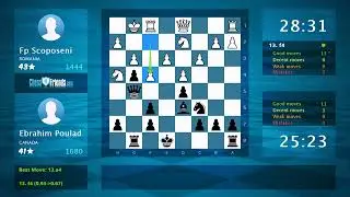 Chess Game Analysis: Fp Scoposeni - Ebrahim Poulad : 0-1 (By ChessFriends.com)