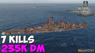 World of WarShips | Georgia | 7 KILLS | 235K Damage - Replay Gameplay 4K 60 fps