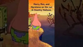 Harry, Ron, and Hermione on the run in DH: #shorts #funny #spongebob #harrypotter #ontherun