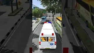 bus simulator indonesia me ambulance mod me new road update #bussid #ambulancegames #shorts