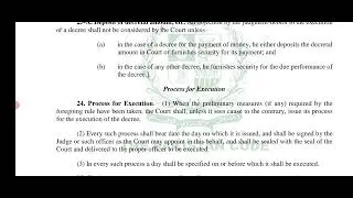 #Rule 23 A to 36 of Order 21 of CPC, 1908 | Order 21 of CPC, 1908 | Part 2.