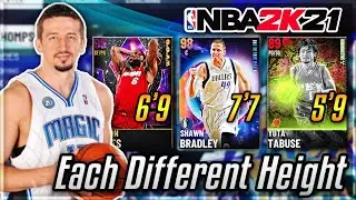 EVERY PLAYER IN THIS SQUAD IS A DIFFERENT HEIGHT IN NBA 2K21 MyTEAM!!