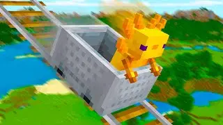 fiz uma montanha russa de axolote no minecraft