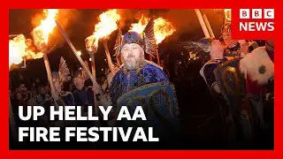 LIVE: Up Helly Aa: Viking fire festival lights up Shetland | BBC News