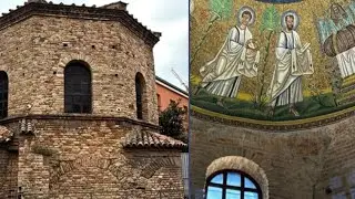 [ Arian Baptistery, 5th century( famous for its mosaic of the baptism of Christ) ] Ravenna, Italy 