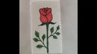 Easy Rosebud Drawing on Styrofoam or Thermocol - Using a Black Marker Pen and Sketch Pens