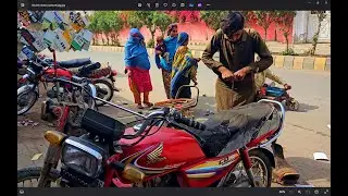 Skilled  Pakistani Mechanic Fixes Motorcycle