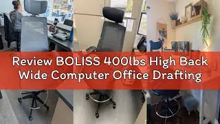 Review BOLISS 400lbs High Back Wide Computer Office Drafting Chair Flip up Armrests Lumbar Support A