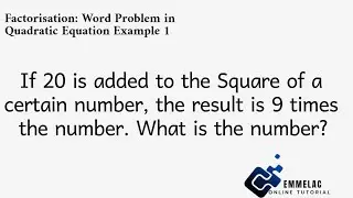 Word Problem: Factorisation of Quadratic Equation WAEC QUESTIONS #waecmaths #waectheoryquestion