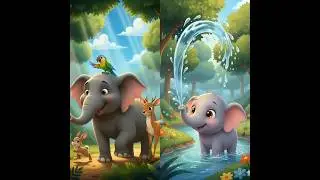 हाथी राजा की मस्ती 🐘 | Cute Kids Poem | Hindi Rhymes#youtubeshorts #shortfeed #funniestvideo