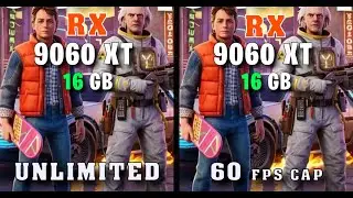 Fortnite | RX 9060 XT 16GB Power Consumption Test | Unlimited vs 60 FPS Cap
