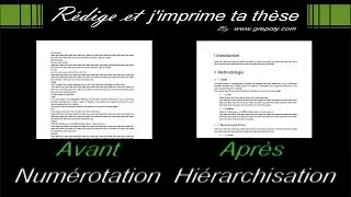 numéroter, hiérarchiser des titres, chapîtres dans word