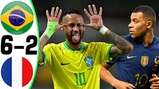 Brazil vs France 6-2 - NEYMAR vs MBAPPE - All Goals and Highlights 2024
