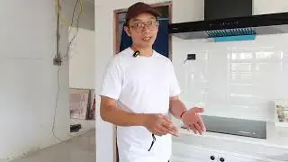 เคาน์เตอร์ครัวปูนL-shape+ตู้สูง..🤍🏡 @กาญจนบุรี #familykitchen #ครัวปูน #รับทำเคาน์เตอร์ครัวปูน